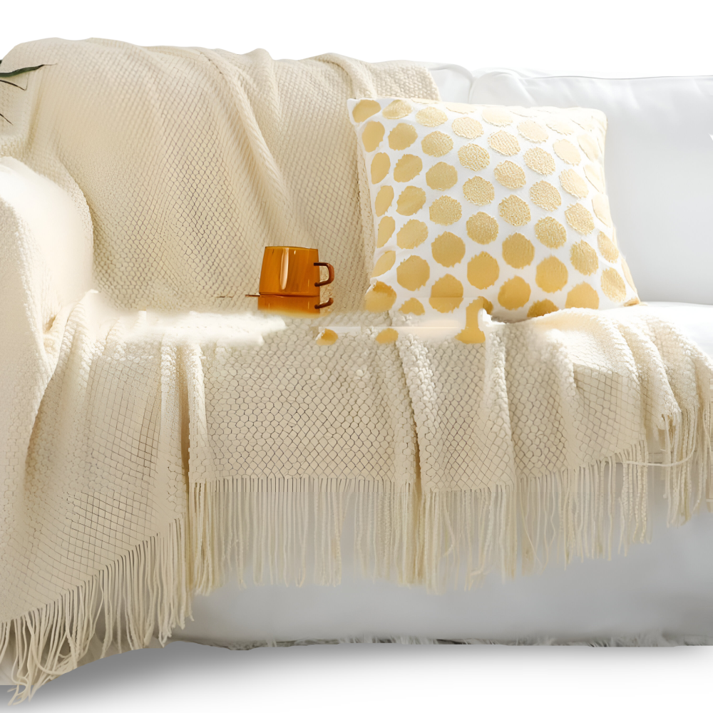 Plaid Blanket | Coarse Knit | All-Season Comfort | Acrylic
