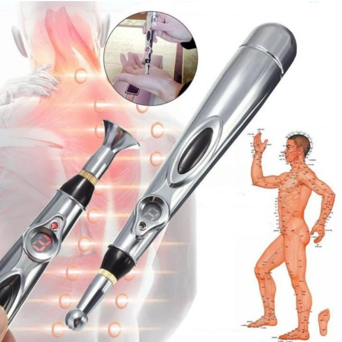 Acupuncture Pen with Electric Functionality and 3 Replaceable Tips
