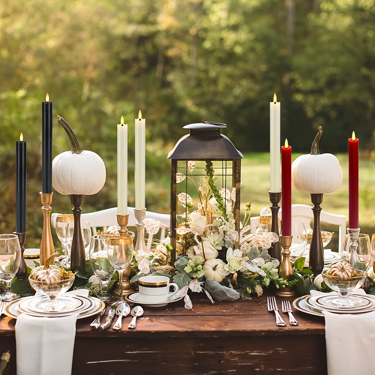 6-Piece Set Taavita, Flameless LED Cone Candles Made of Real Wax