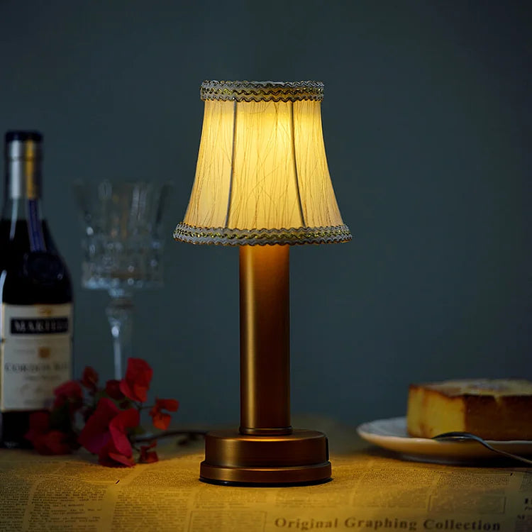 LuxeBeam Wireless Brass Table Lamp with Downlight Feature