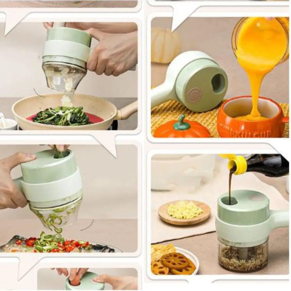 4-in-1 Cordless Kitchen Chopper – Compact and Efficient