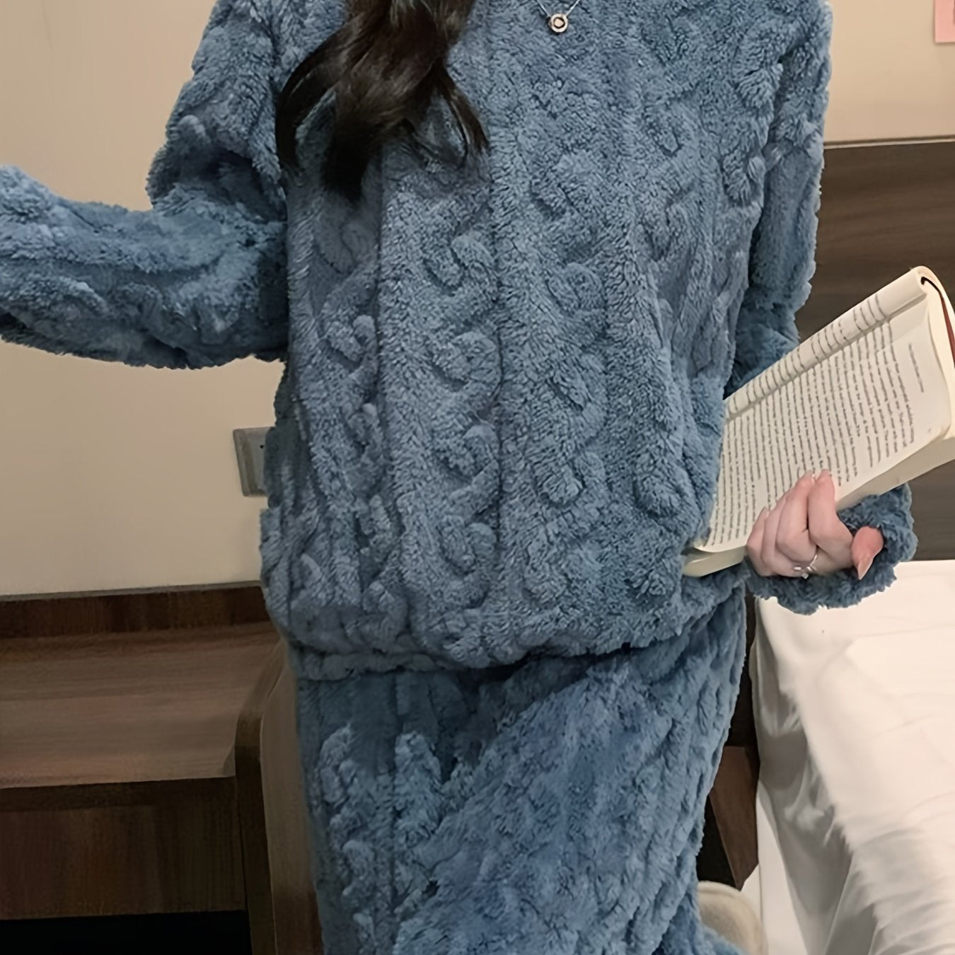 Women's Fleece Lounge Set | Long Sleeve | Cozy Warm Comfort | Polyester