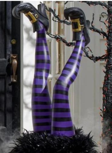 Animated Witch Legs Halloween Yard Decoration with Kicking Motion