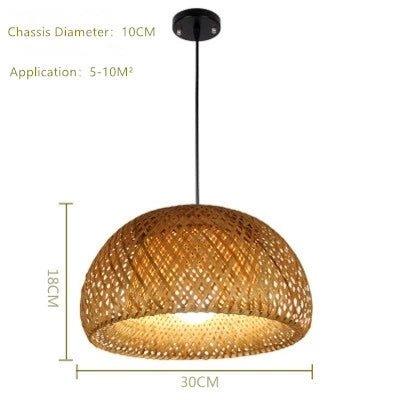 Liora — Handwoven Bamboo Hanging Ceiling Lamp with Warm Ambient Light