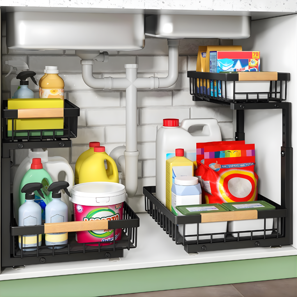 Effortless Under-Cabinet Sliding Storage Solution