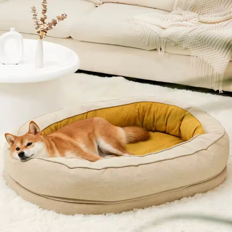 Waterproof Orthopedic Pet Bed with Removable Cover – Cotton Fleece & Velveteen, Sizes M, L, XL