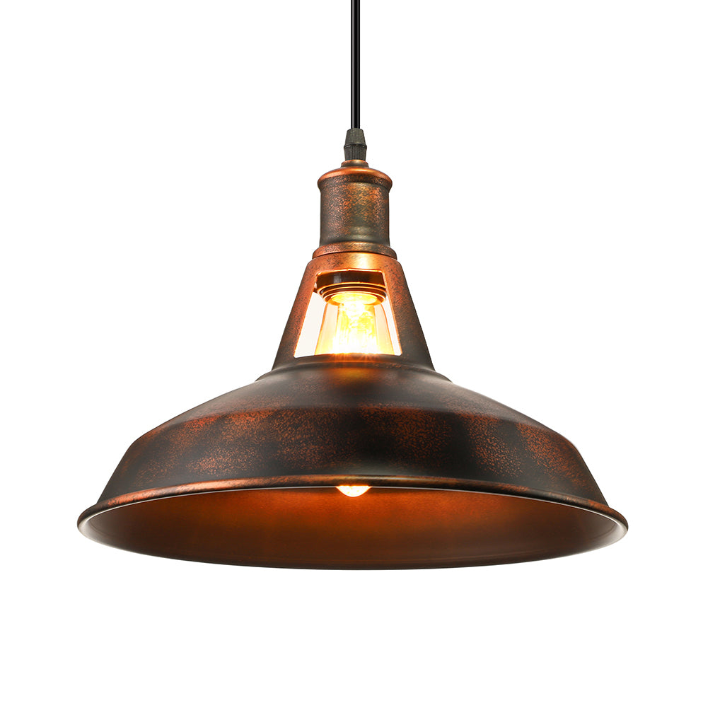 Taavita - Pendant Light with Barn Shade, 1 Bulb Style - Hanging Lamp with Adjustable Cable, 10.5"/12"/15" Width