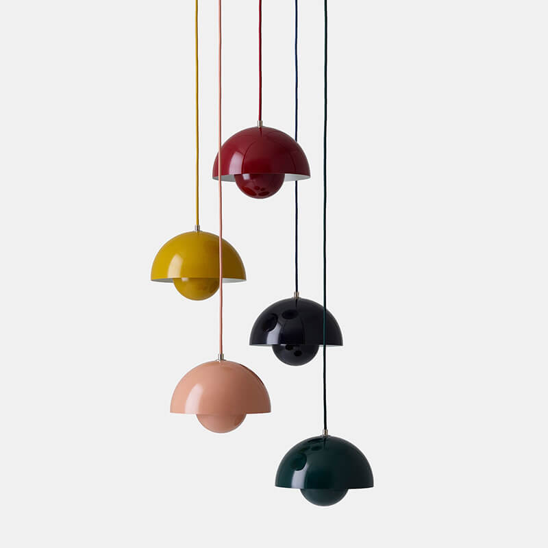Dome Pendant Light | Nordic-Inspired Semicircle Design | Metal Construction | Adjustable Suspension Cord