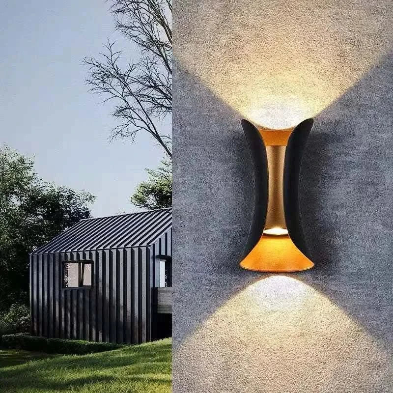 SleekWave Curved LED Outdoor Wall Light with Weatherproof Design