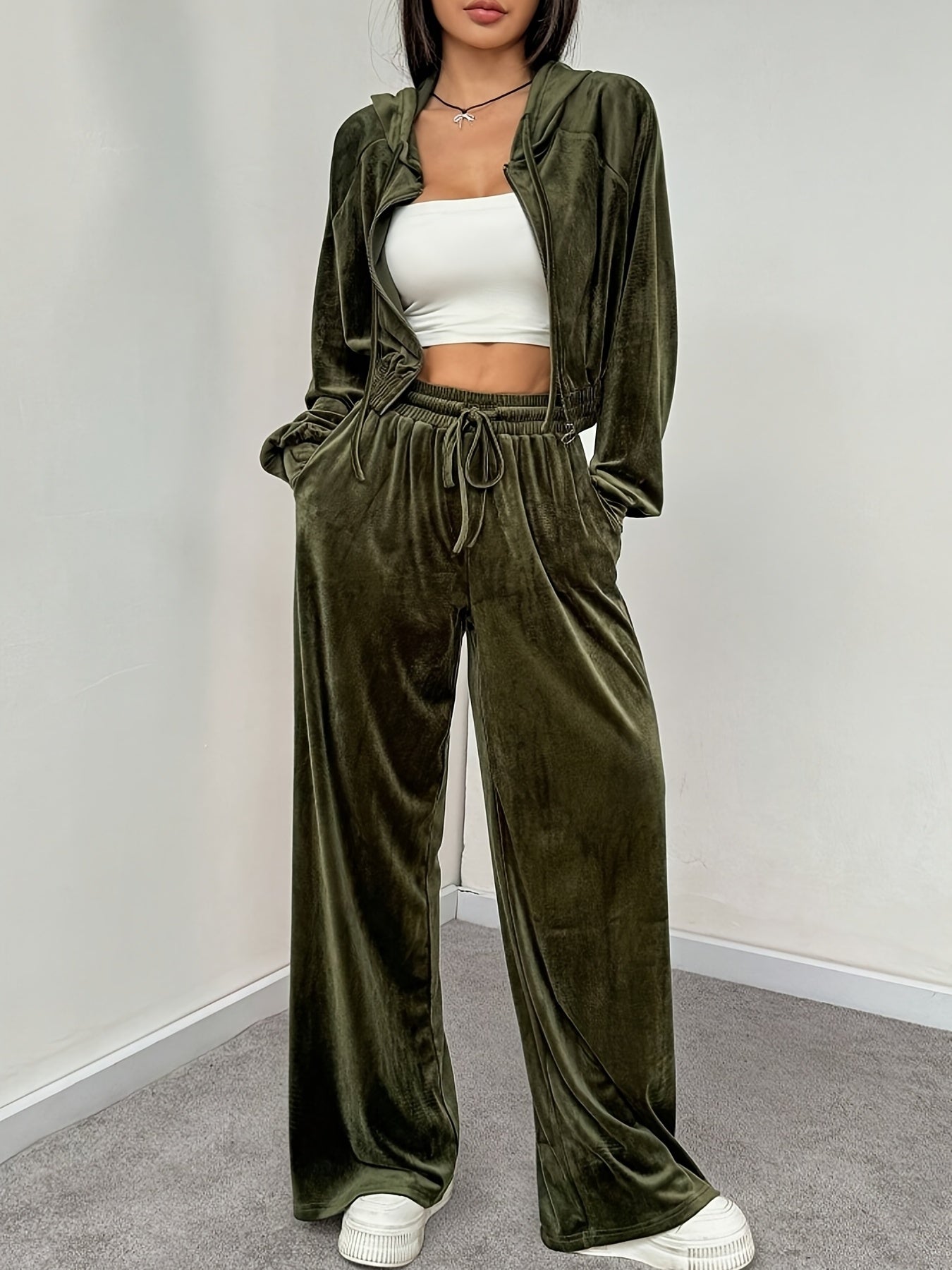 Women's Hoodie Jogger Set | Soft Stretch | All-Season Comfort | Polyester