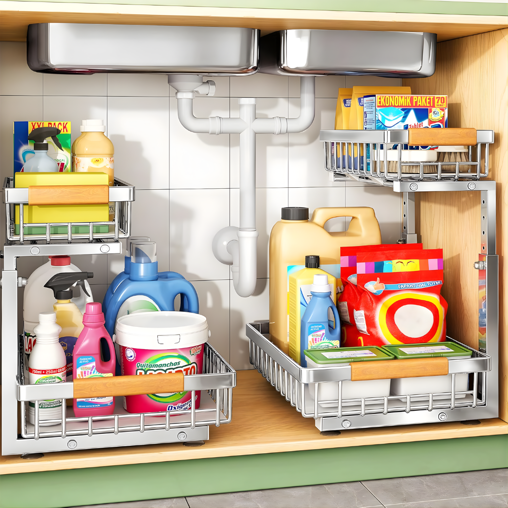 Effortless Under-Cabinet Sliding Storage Solution