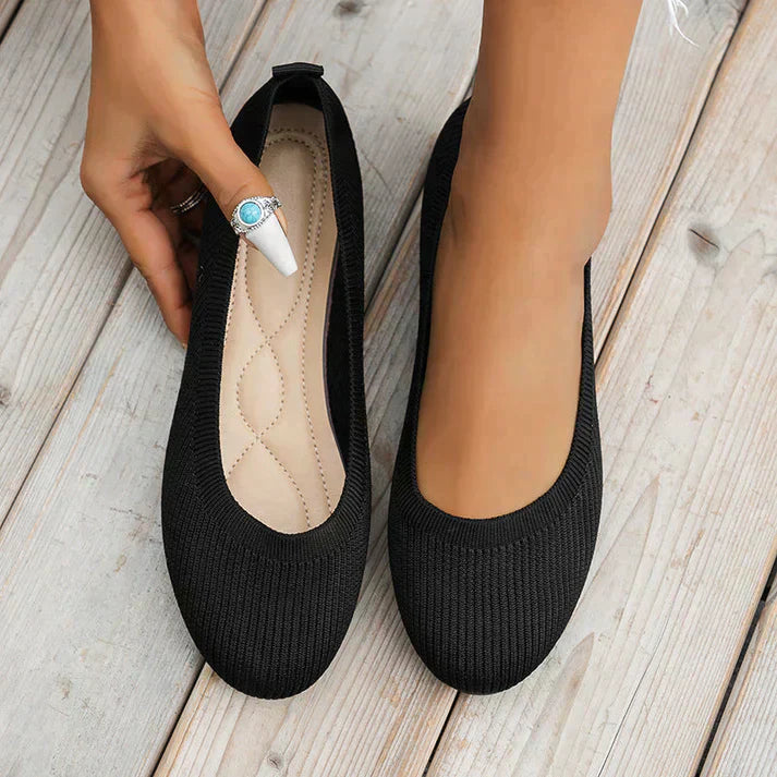 Women’s Ballet Flats | Breathable Knit Slip-On | Lightweight & Slip-Resistant Sole | Comfortable Fit