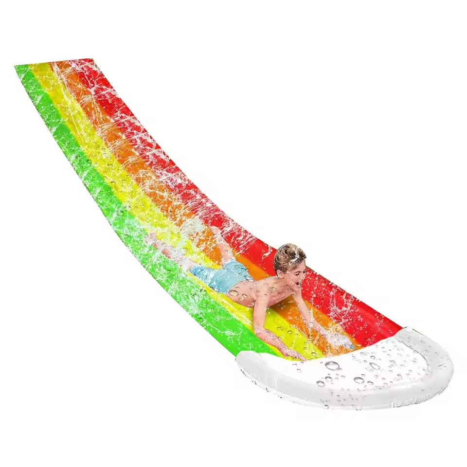 Colorful Water Slide with Splash Pool and Spray | Outdoor Fun for Ages 8+