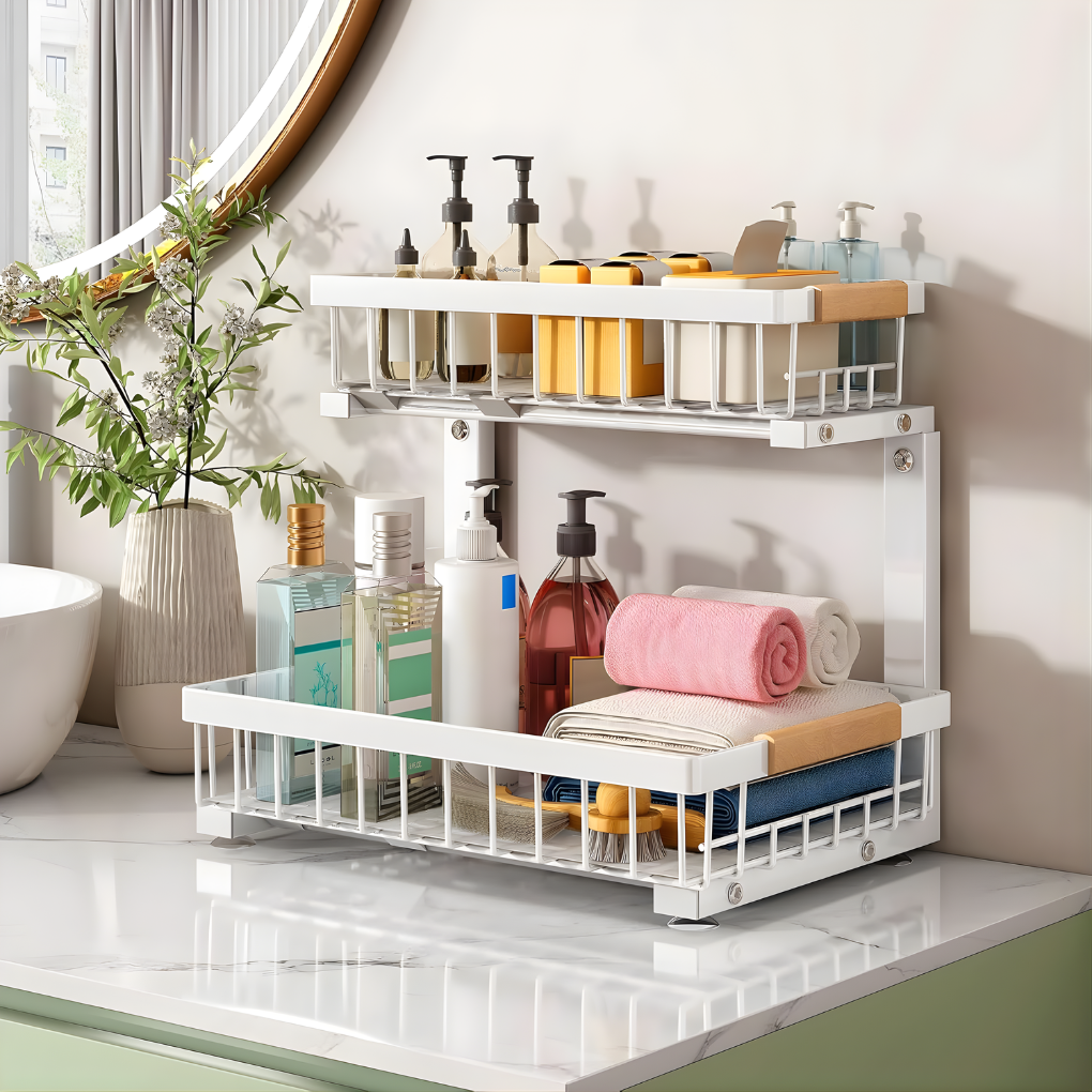 Effortless Under-Cabinet Sliding Storage Solution