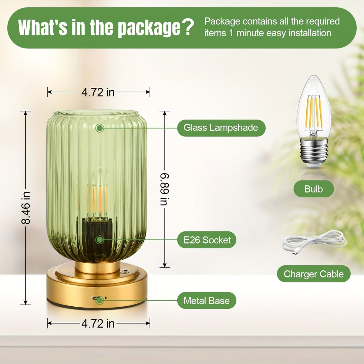 Portable Touch-Control LED Lamp with Rechargeable Battery