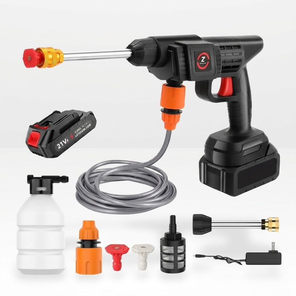Portable Pressure Washer - 50 Bar, 21V 10000mAh, 10m Spray Range, 60 Min Runtime for Car and Patio