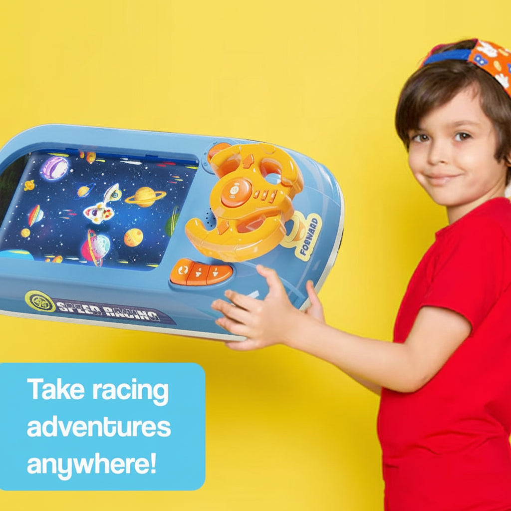 Adventure Racing Game Console with Interactive Wheel