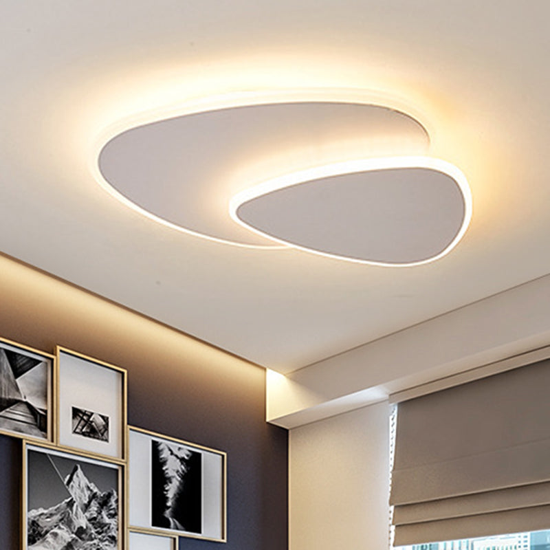 16"/19.5" Modern Acrylic Round/Square/Triangle Flush Mount Light - Overlapping Creative Design - Flushmount Fixture with Included Bulb