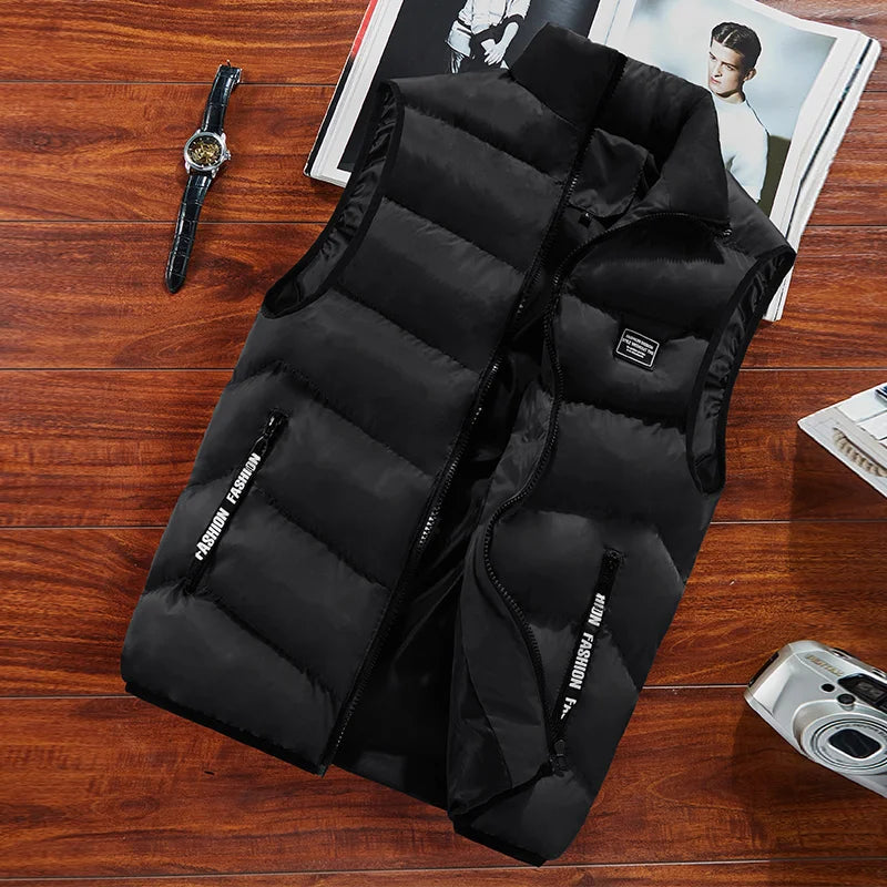 Men's Winter Vest | Cotton-Polyester Blend & Protective Collar | Quilted Insulation & Heat Retention | Casual Everyday Wear