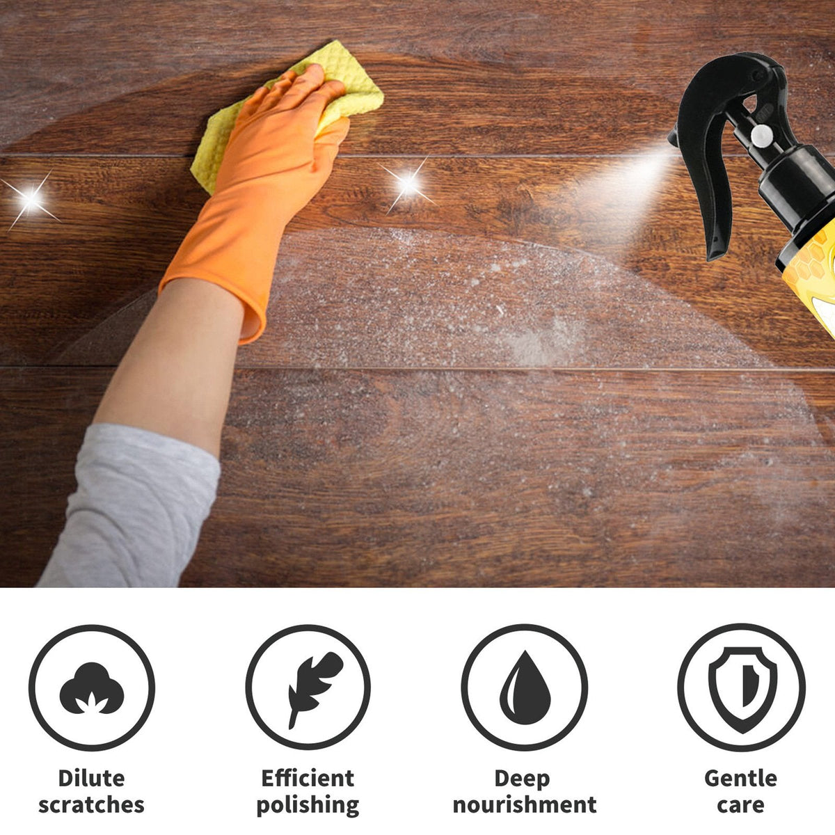 Natural Wood Care Spray with Beeswax – Gentle Shine, No Harsh Chemicals