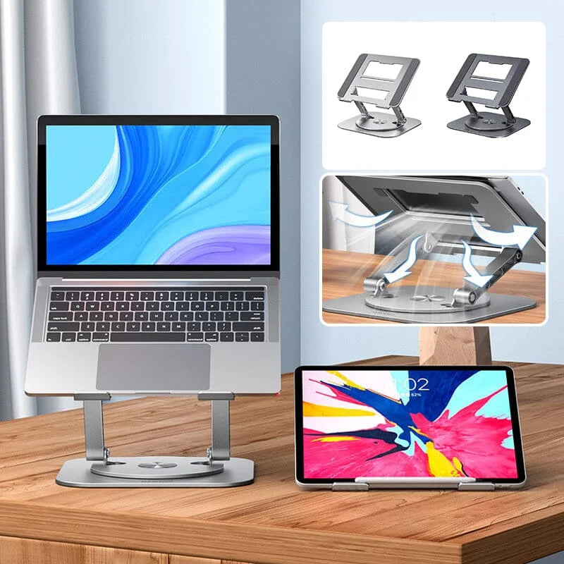 360-Degree Rotating Laptop Holder in Aluminum Alloy
