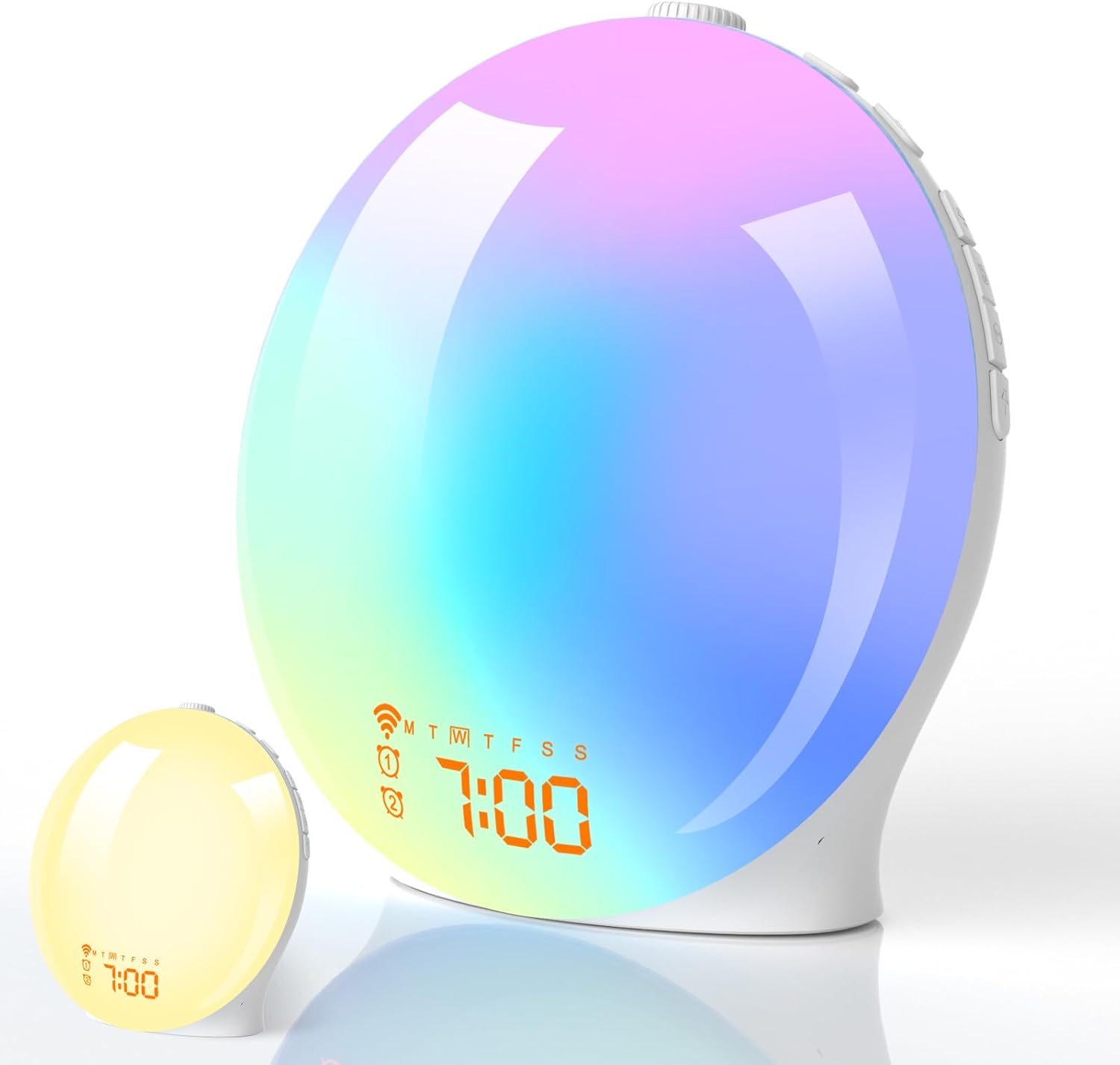 Light Alarm Clock | Sunrise Simulation & Nature Sounds | USB Powered | Adjustable Color Modes