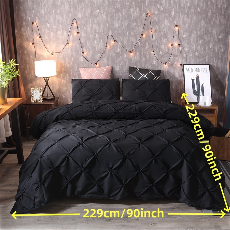 Duvet Cover Set | Quilted Texture | Breathable All-Season Comfort | Polyester