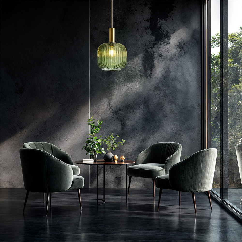 Nordic Elegance Pendant Lighting in Fluted Glass Design