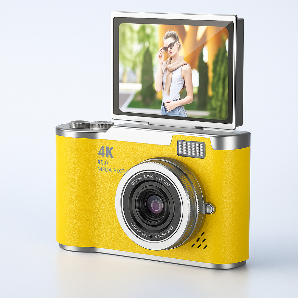 Compact 4K Vlogging Camera with Flip-Out Screen