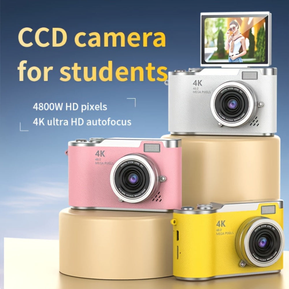 Compact 4K Vlogging Camera with Flip-Out Screen