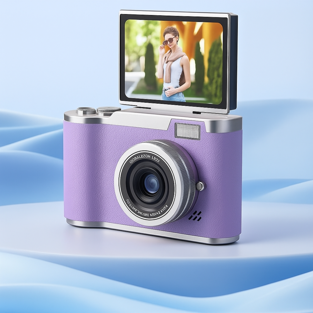 Compact 4K Vlogging Camera with Flip-Out Screen