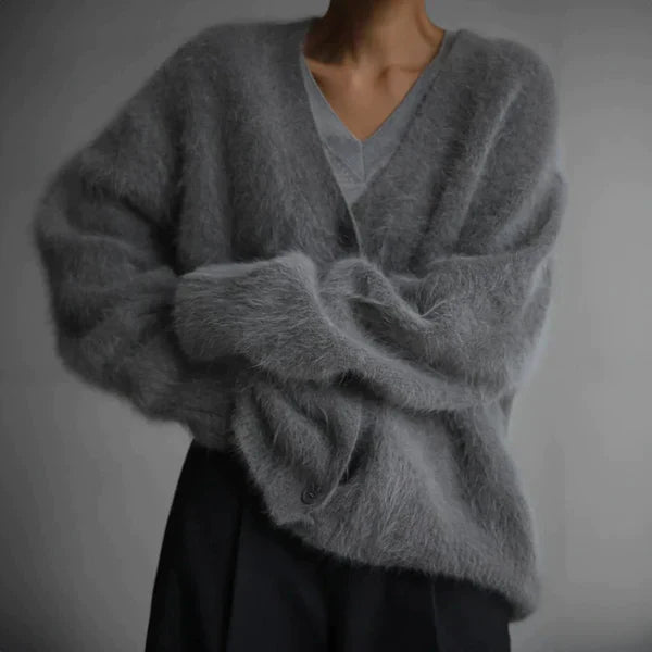 Women’s Cardigan Sweater | Fluffy Oversized Knit | Finest Cashmere | Cozy Comfort