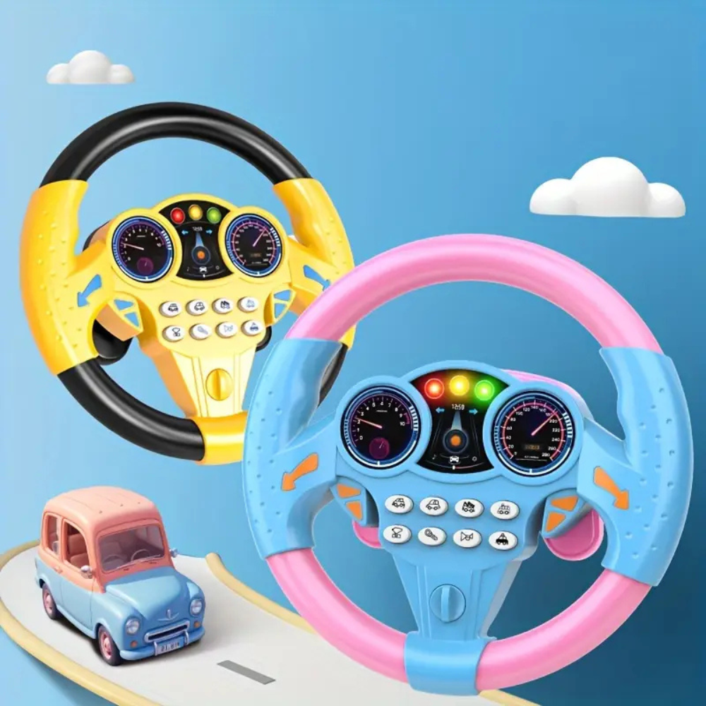 Child's Electric Steering Wheel with Suction Cup Attachment