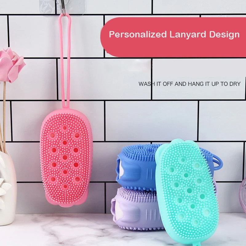 Body Scrubber Made of Silicone with Integrated Soap Dispenser