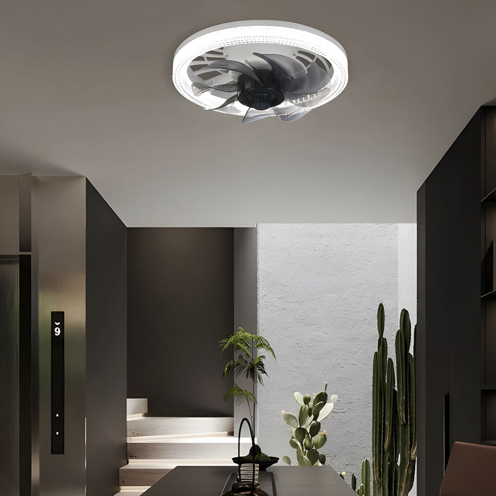 12.2 in. Low Profile 7 Blades LED Flush Mount Ceiling Fan by Taavita