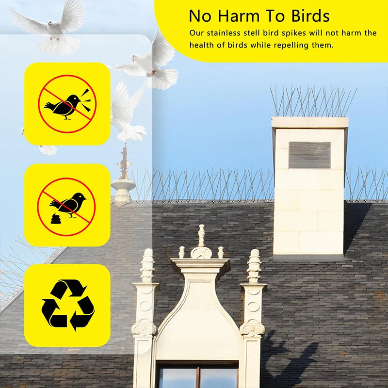 Bird Deterrent Spikes for Outdoor Use – Stainless Steel