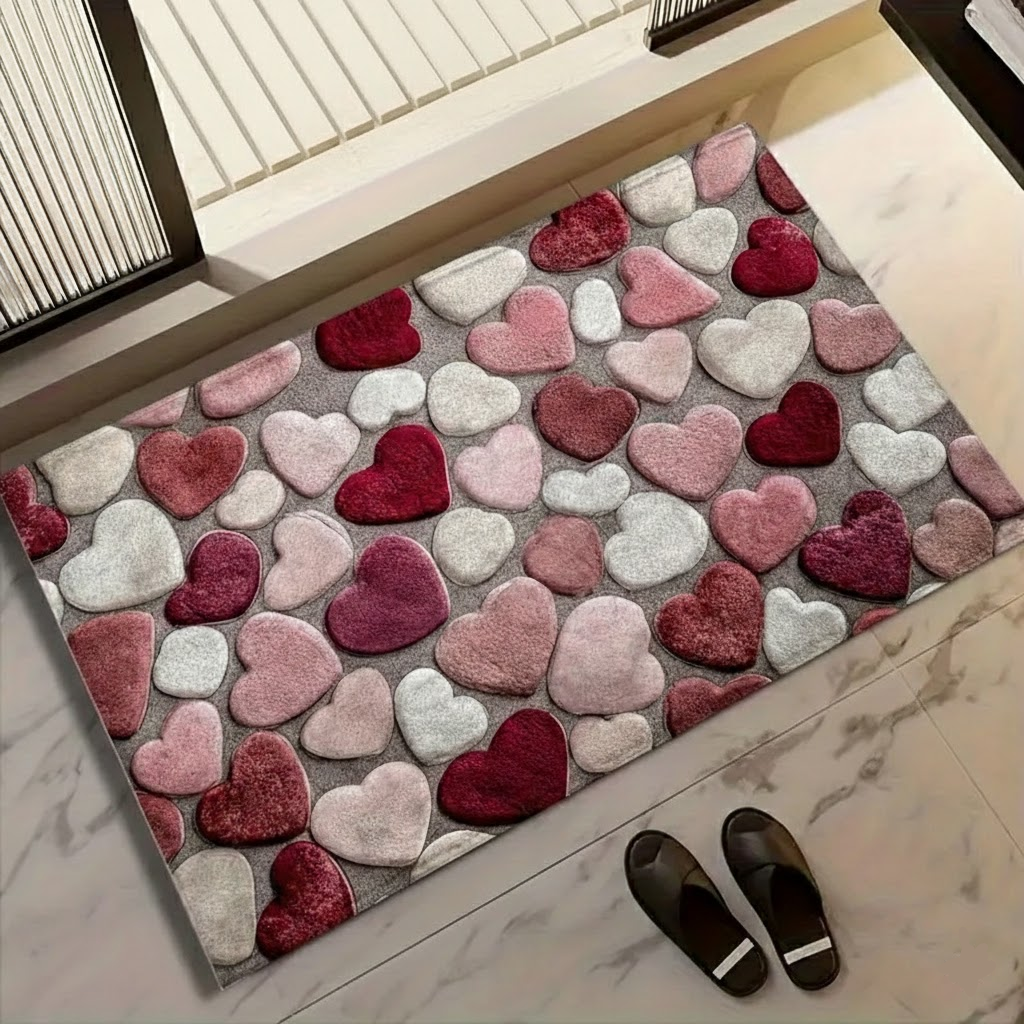 Charming Heart Design Doormat for a Warm Welcome