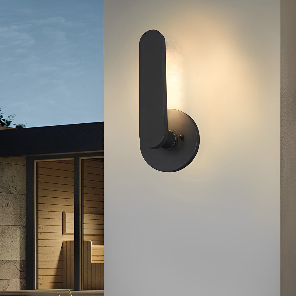 12 in. High Matte Black Aluminum Armed LED Outdoor Wall Light by Taavita