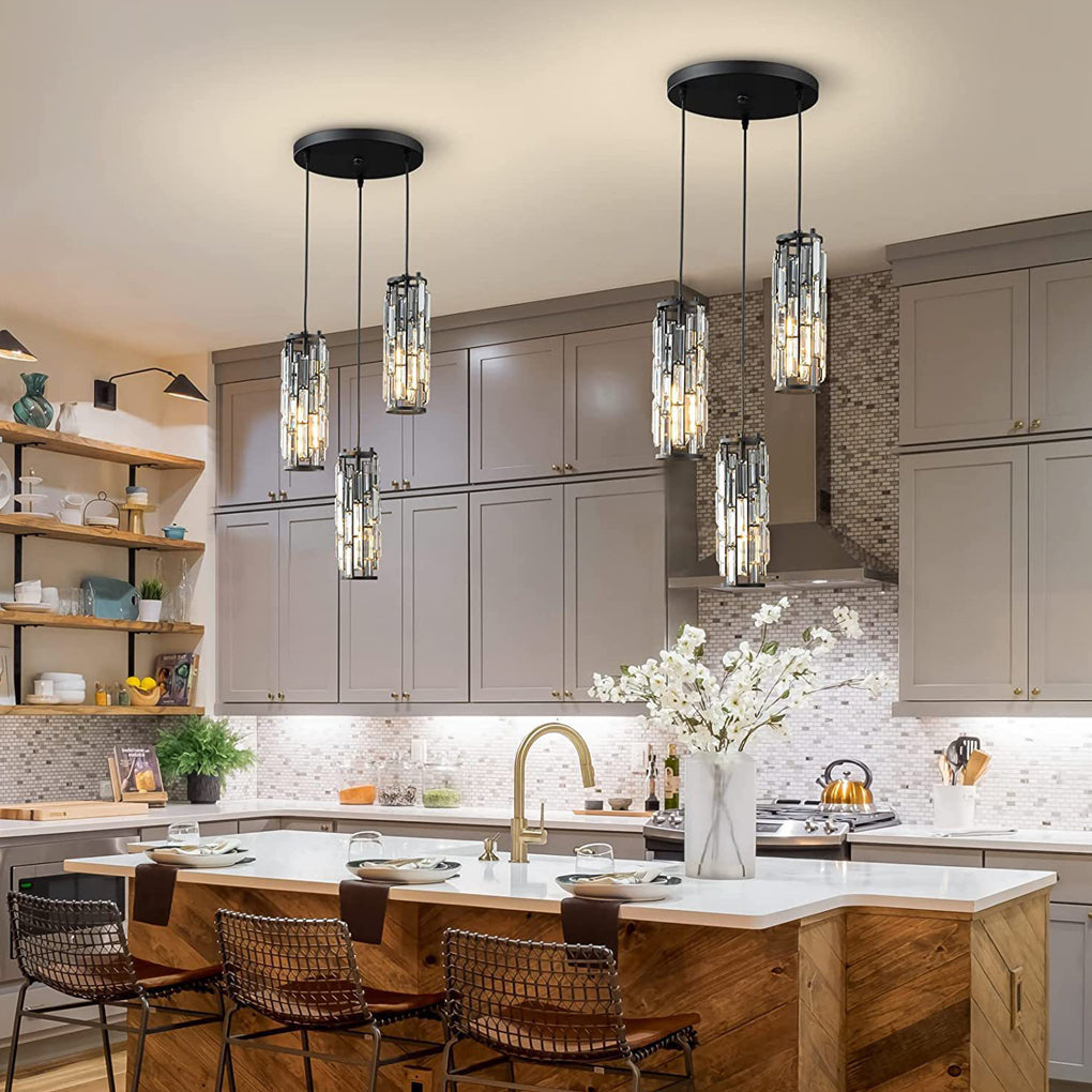 1 Pc Industrial Style Creative Iron Crystal Glass Chandelier Pendant Light