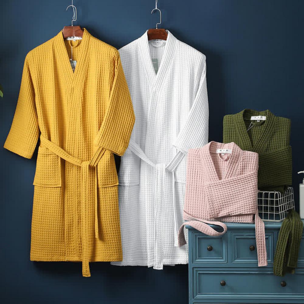 Taavita Waffle V-neck Bathrobe - The Ultimate Blend of Style and Comfort