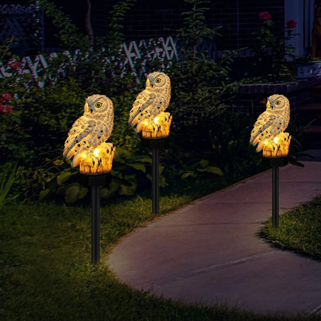 Charming Owl Solar Pathway Light for Outdoor Spaces