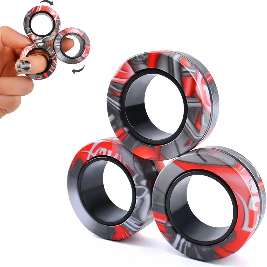 Set of Magnetic Spinner Rings for Fidgeting