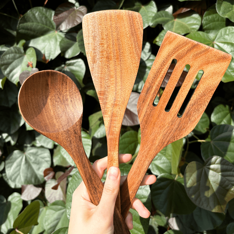 EcoCraft Premium Wooden Kitchen Utensil Set for Daily Cooking