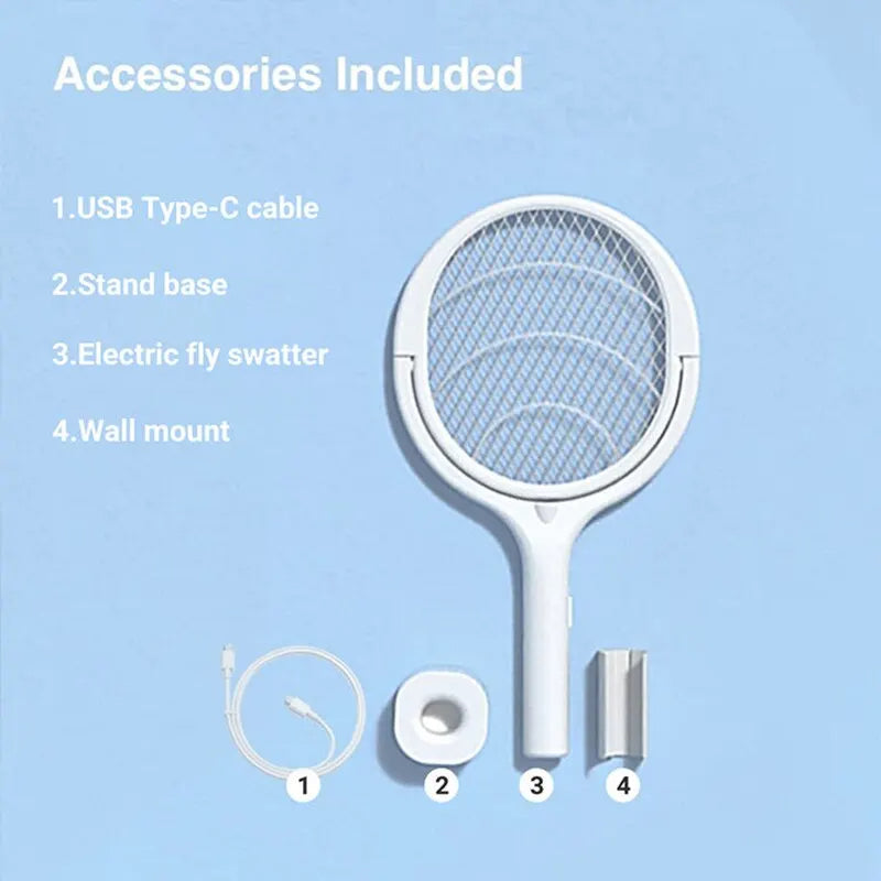 5-in-1 Electric Racket for Rapid Charging and Insect Zapping