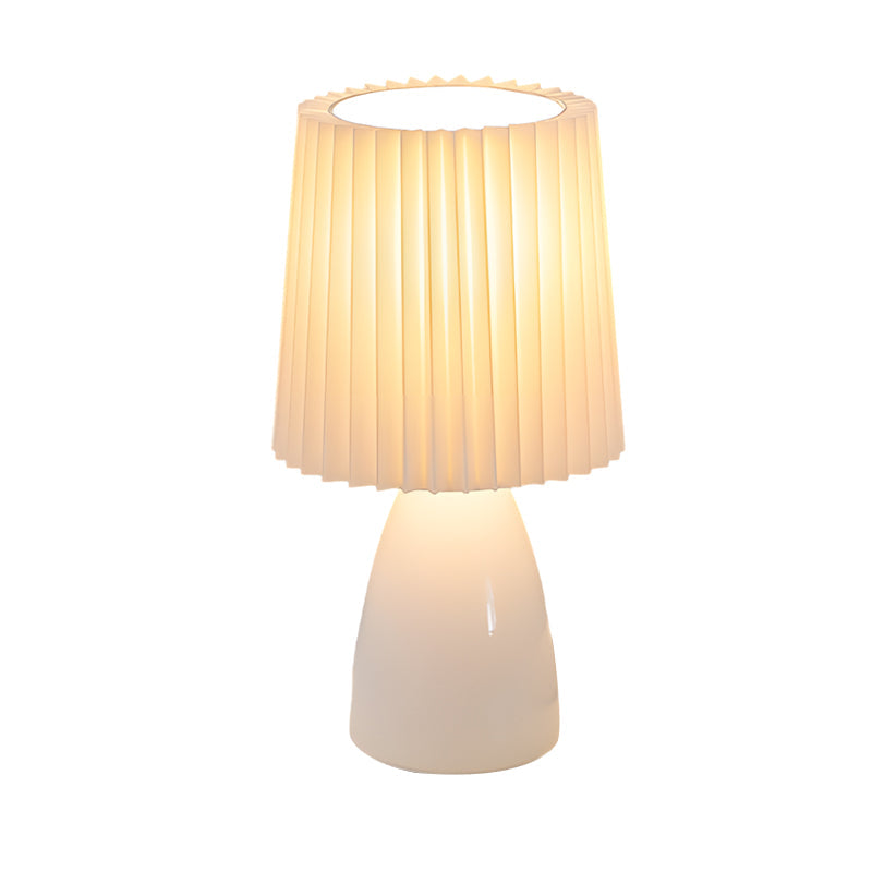 12 inch Dimmable Pleated-Shade Glass Table Lamp
