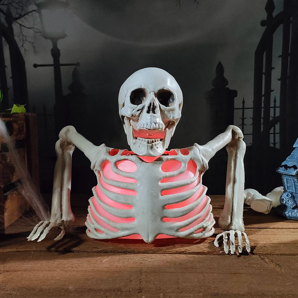 Illuminated Skull Decoration for Halloween Festivities