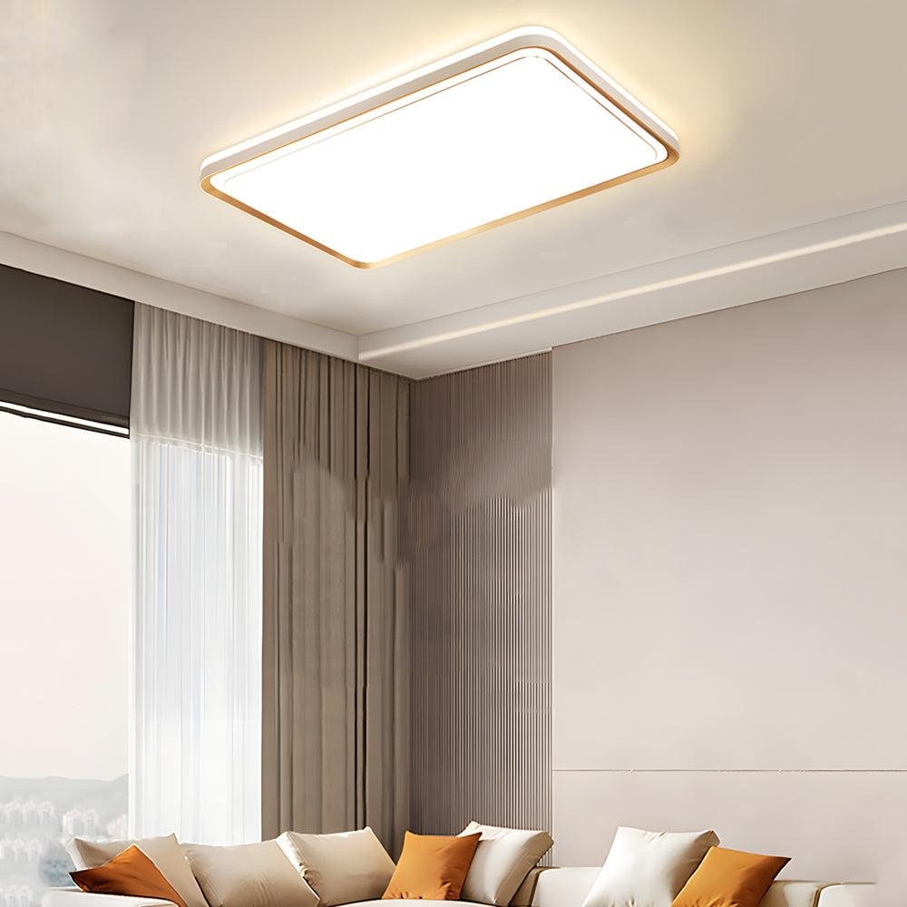 1-Light Geometric Rectangular LED Flush Mount Ceiling Light by Taavita