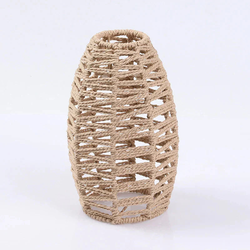 Raffiora — Vintage Style Simulated Rattan Lampshade with Warm Texture