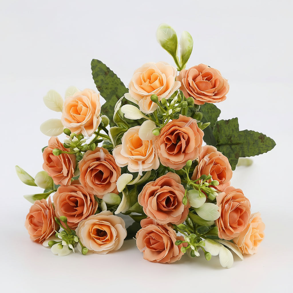 Charming Hanging Rose Basket with Faux Blooms for Outdoor Elegance