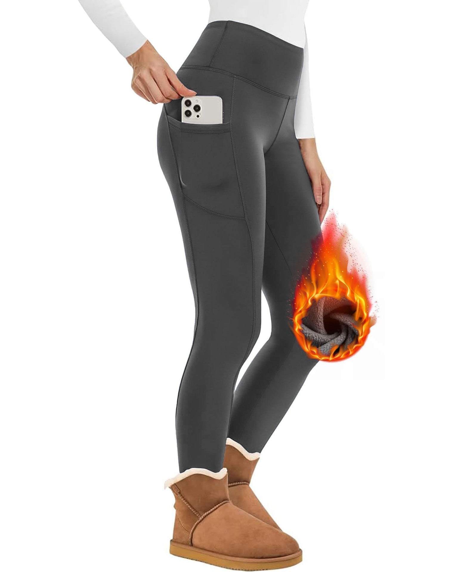 Fleece-Lined Leggings | High-Waisted | Superior Warmth & Support | Polyester